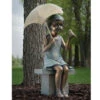 17.25" Girl On Bench With Umbrella And Bird Garden Statue 2 17.25" Girl On Bench With Umbrella And Bird Garden Statue -Cheap Toys Series 11127