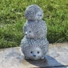 10" Triple Stacked Hedgehog Pudgy Pal Garden Statue