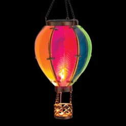 Hot Air Balloon Solar Lantern Rainbow Small 15" 5 Hot Air Balloon Solar Lantern Rainbow Small 15" -Cheap Toys Series 12768 2