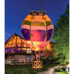 Hot Air Balloon Solar Lantern Stripe Small 15" 5 Hot Air Balloon Solar Lantern Stripe Small 15" -Cheap Toys Series 12769 2