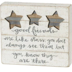 Slat Wood Sign - Good Friends Are Like Stars