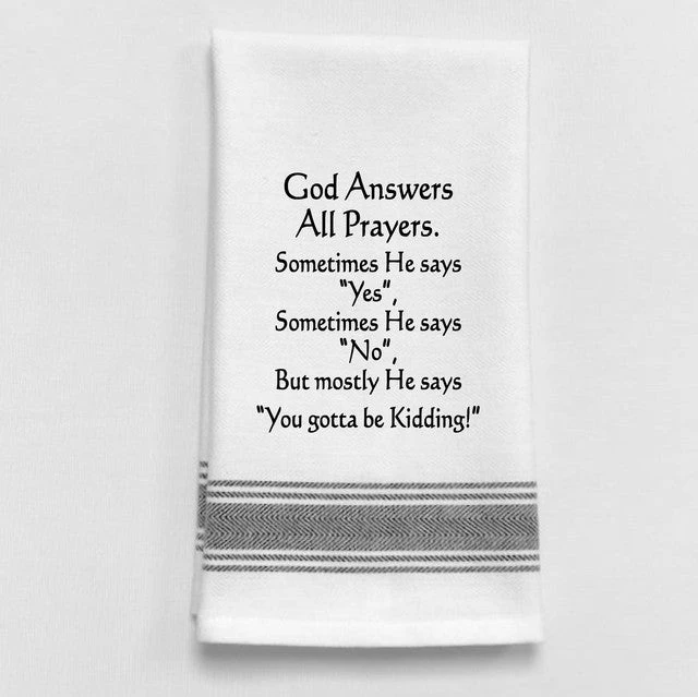 Kitchen Towel "God Answers All Prayers" 3 Kitchen Towel "God Answers All Prayers"