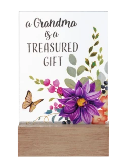 A Grandma Is A Treasured Gift Glass Block