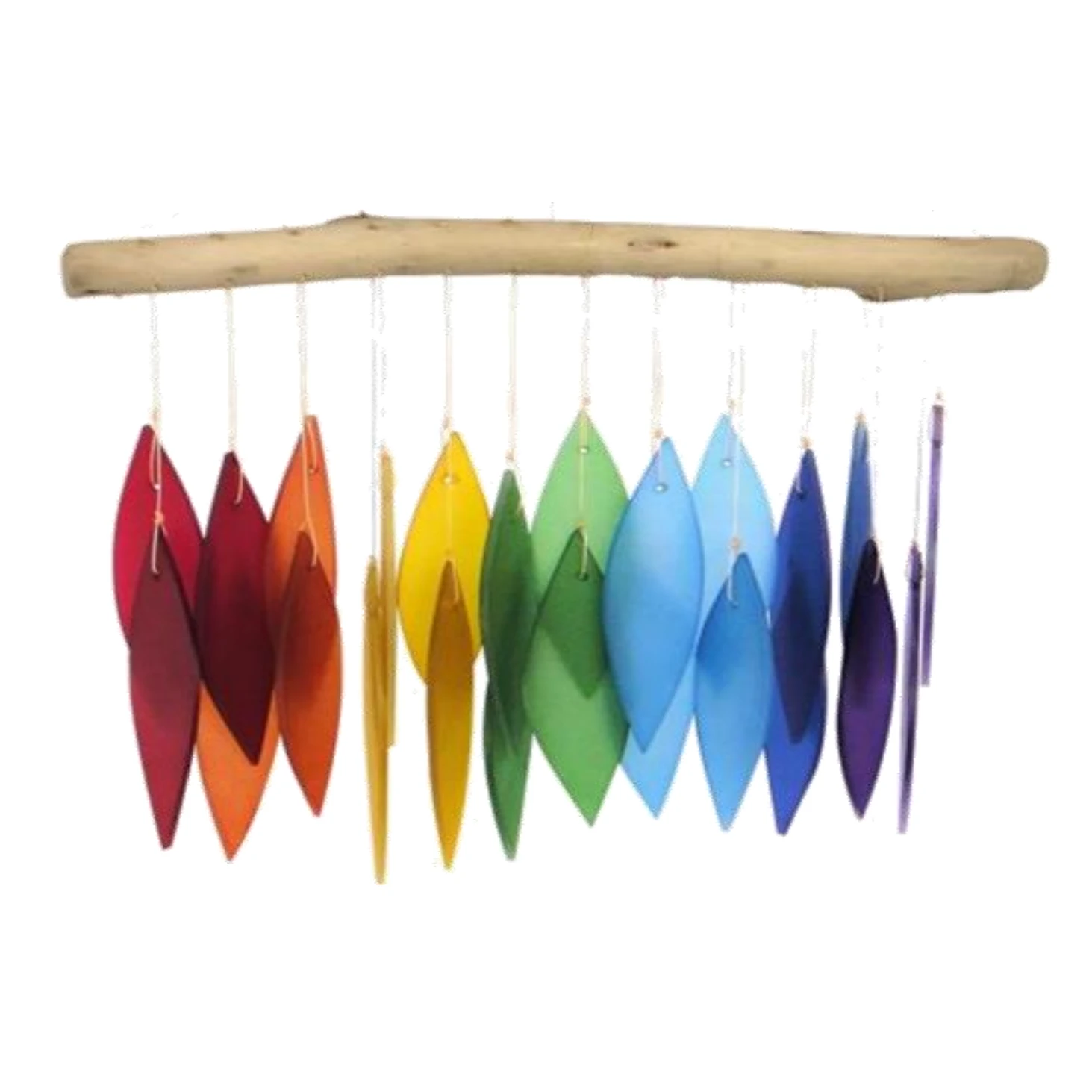 Rainbow & Driftwood Glass Windchime 3 Rainbow & Driftwood Glass Windchime