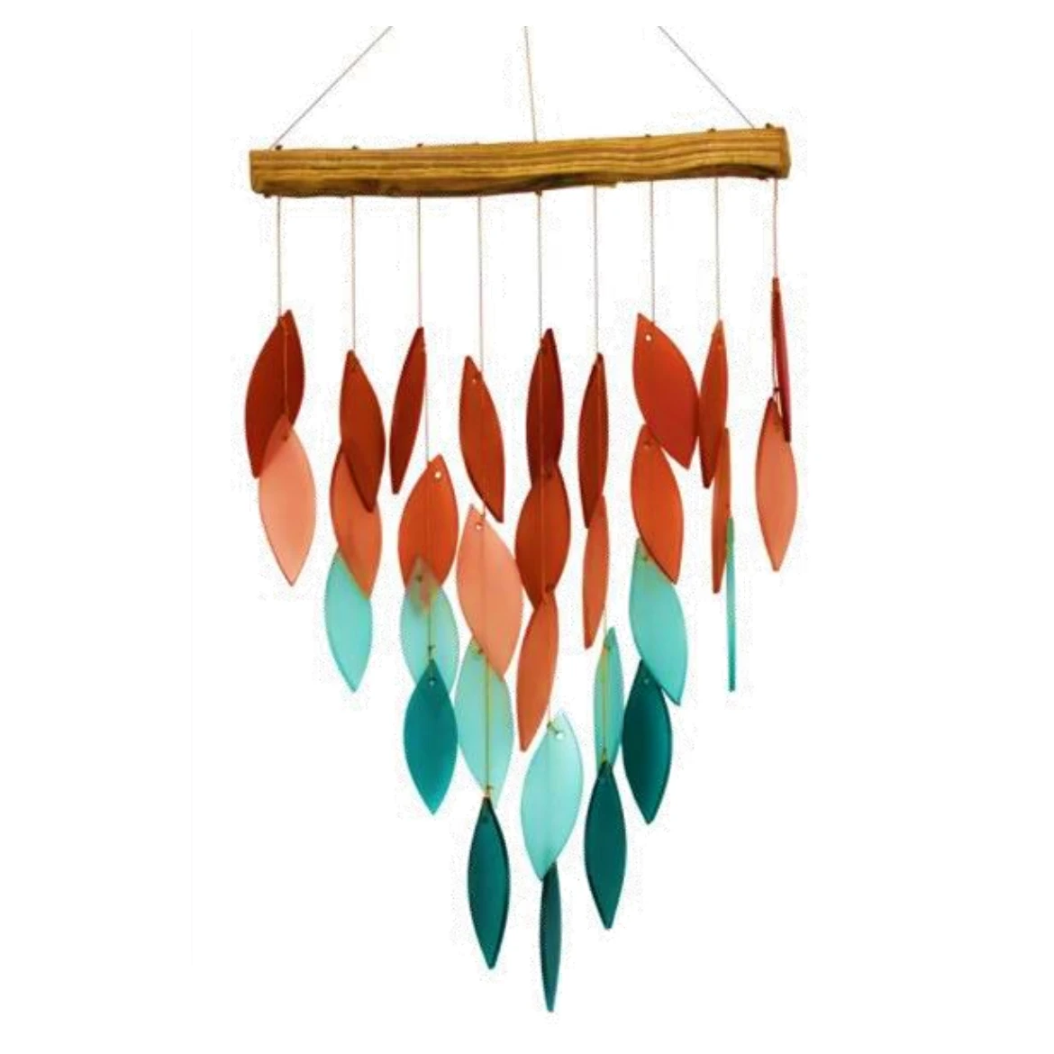 Coral Ombre Waterfall Glass Windchime 3 Coral Ombre Waterfall Glass Windchime