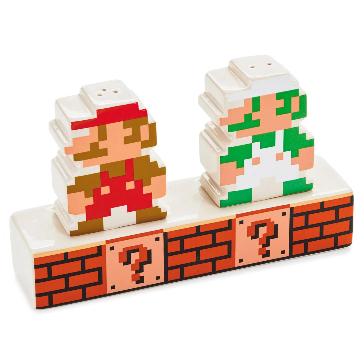 Hallmark Nintendo Super Mario Bros.® Mario And Luigi Salt And Pepper Shakers, Set Of 3 3 Hallmark Nintendo Super Mario Bros.® Mario And Luigi Salt And Pepper Shakers, Set Of 3
